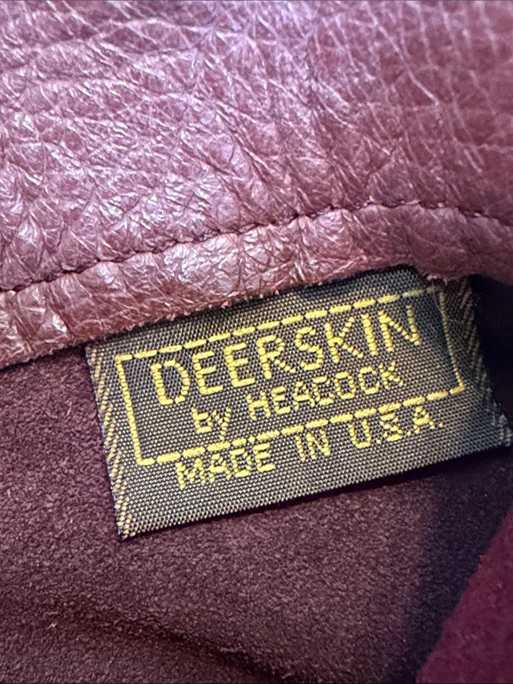 Heacock Vintage Artisanal 1980’s Burgundy/Brown Deerskin Leather Shoulder Bag